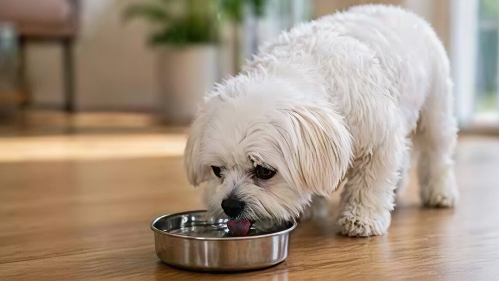 Dog drink water